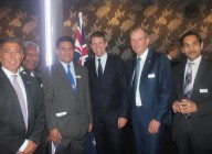 The NSW Premier Mike Baird  with  Aron Wakil Consul General of The Republic of Sierra Leone and the Consular Generals of PNG, Samoa , Denmark and India November 2014 meeting in Sydney.
